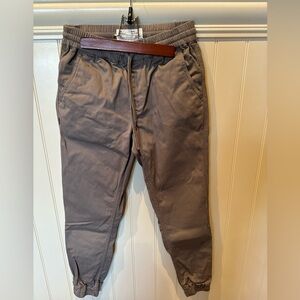 FAIRPLAY ALL IS FAIR Size 30 Tan Khaki Denim Jean Jogger Pants Drawstring